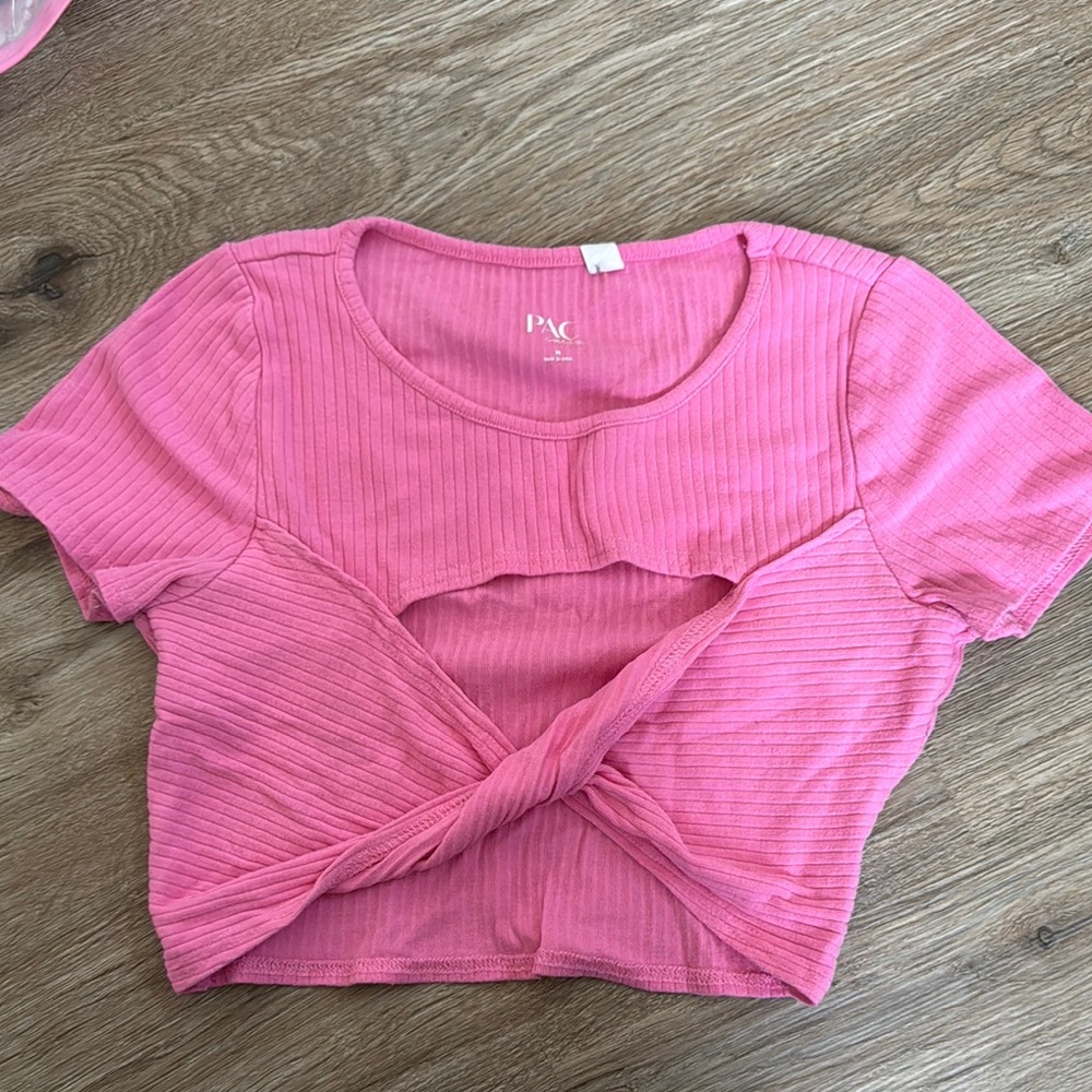Pink Ribbed Women's Going Out Top